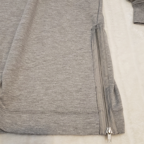 BOGO Free🦋 Revamped Long Heathered Gray Sweatshirt with Zipper Detail - Picture 7 of 12
